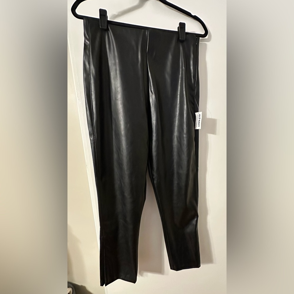 Old Navy Sleek Black Faux Leather Trousers